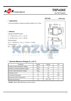 THN420Z datasheet - SiGe NPN Transistor