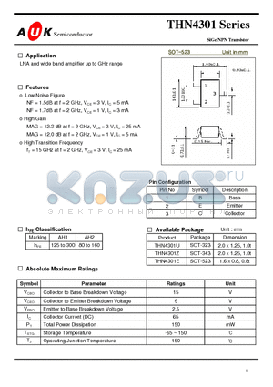 THN4301Z datasheet - SiGe NPN Transistor