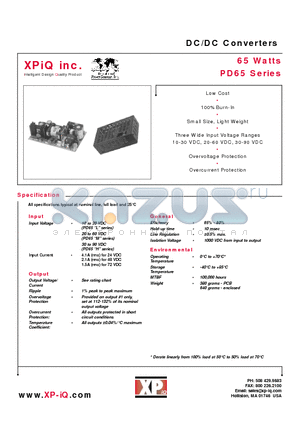 PD65-30 datasheet - DC/DC Converters