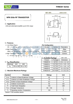 THN6301 datasheet - NPN SiGe RF TRANSISTOR