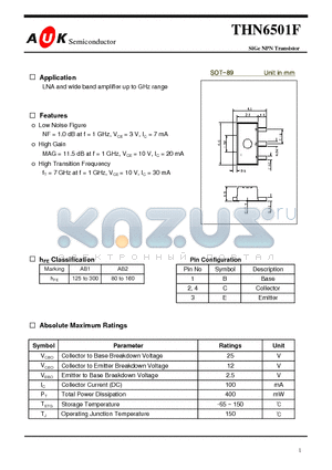 THN6501F datasheet - SiGe NPN Transistor