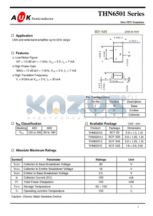 THN6501U datasheet - SiGe NPN Transistor