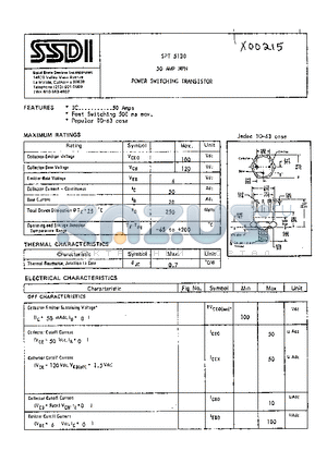 SPT5130 datasheet - 50 AMP NPN POWER SWITCHING TRANSISTOR