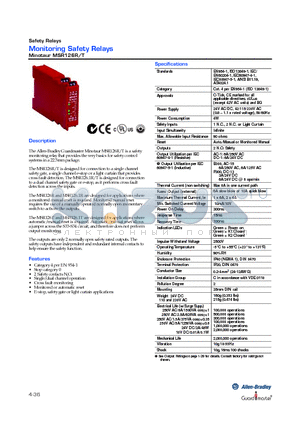 MSR126R datasheet - Monitoring Safety Relays