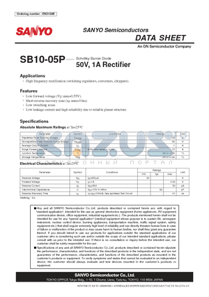 SB10-05P_07 datasheet - 50V, 1A Rectifier