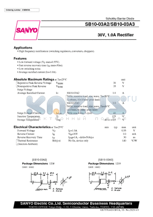 SB10-03A2 datasheet - 30V, 1.0A Rectifier