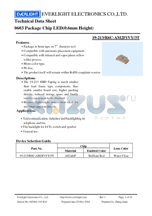 R6C-AM2P1VY datasheet - Chip LED(0.6mm Height)