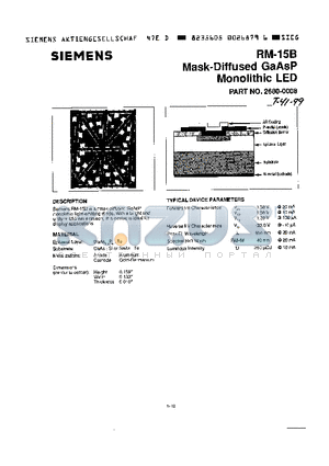 RM-15B datasheet - mask-diffused gaasp monlithic led