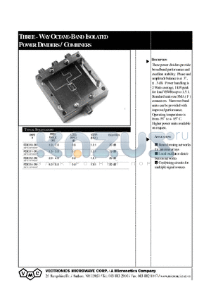 PD8310-3M datasheet - THREE -WAYOCTAVE-BANDISOLATED POWERDIVIDERS / COMBINERS