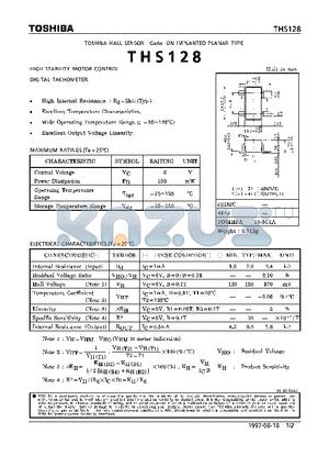 THS128 datasheet - HIGH STABILITY MOTOR CONTROL. DIGITAL TACHOMETER.