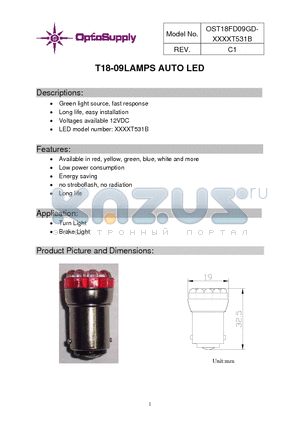 OST18FD09GD-B5YUT831A datasheet - T18-09LAMPS AUTO LED