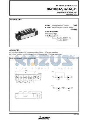 RM100CZ-H datasheet - HIGH POWER GENERAL USE INSULATED TYPE