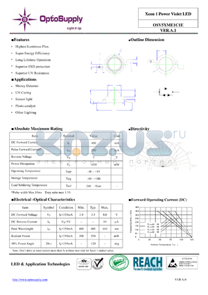 OSV5XME1C1E_12 datasheet - Xeon 1 Power Violet LED