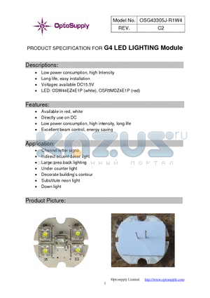 OSW44EZ4E1P datasheet - PRODUCT SPECIFICATION FOR G4 LED LIGHTING Module Long life, easy installation