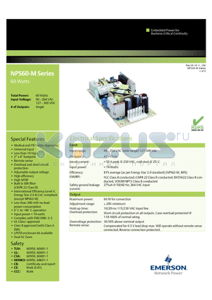 NPS62-M datasheet - 60 Watts