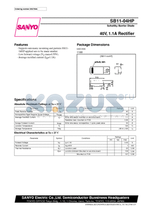 SB11-04HP datasheet - 40V, 1.1A Rectifier