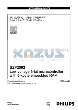 SZF2002 datasheet - Low voltage 8-bit microcontroller with 6-kbyte embedded RAM