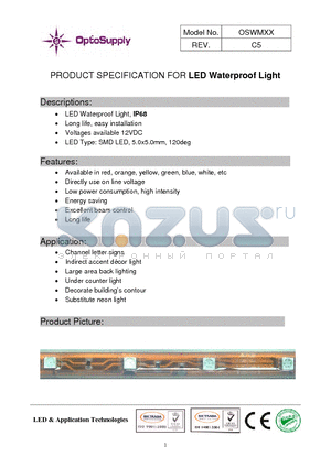 OSWMM5 datasheet - LED Waterproof Light