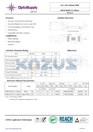 OSXX5630C1A-150MA datasheet - 5.6 x 3.0 x 0.9mm SMD