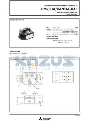 RM20CA-XXF datasheet - HIGH SPEED SWITCHING USE INSULATED TYPE