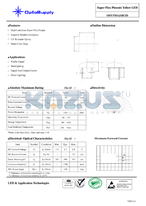 OSY5MAZ4E1D datasheet - Super Flux Phoenix Yellow LED