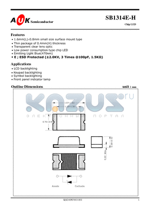 SB1314E-H datasheet - Chip LED