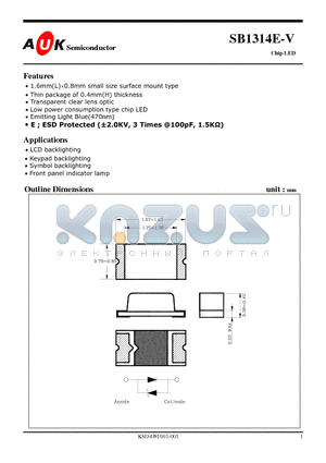 SB1314E-V datasheet - Chip LED