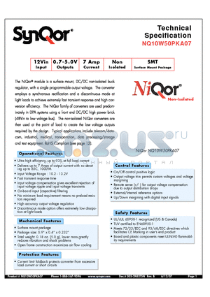 NQ10W50PKA07QS4-G datasheet - SMT Surface Mount Package