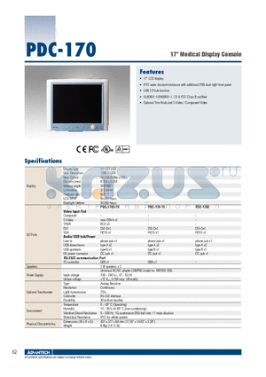 PDC-170 datasheet - 17 Medical Display Console