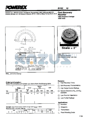 R7S20810 datasheet - Fast Recovery Rectifier (1000Amperes Average 1600 Volts)