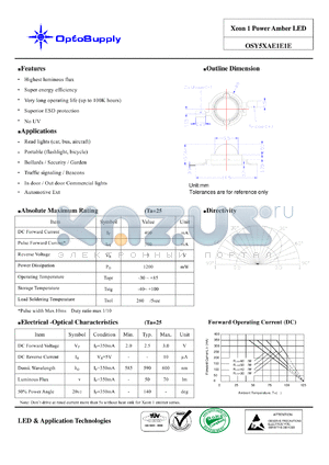 OSY5XAE1E1E datasheet - Xeon 1 Power Amber LED