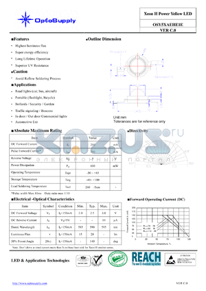 OSY5XAEHE1E datasheet - Xeon H Power Yellow LED