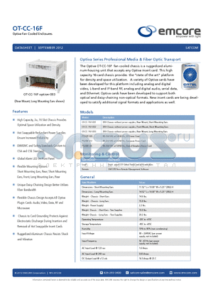 OT-CC-16F-002 datasheet - Optiva Fan Cooled Enclosures