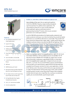 OT-CC-6-1U datasheet - CWDM Wideband Optical Link