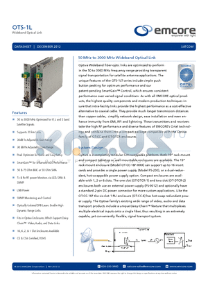 OT-CC-16F-XXX datasheet - Wideband Optical Link