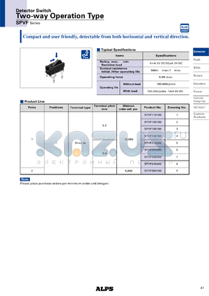 SPVF240200 datasheet - Two-way Operation Type