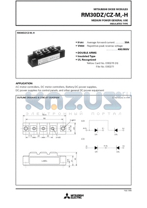 RM30CZ datasheet - MEDIUM POWER GENERAL USE INSULATED TYPE