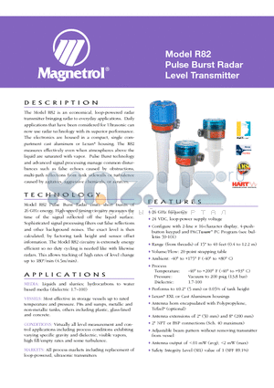 R82-526A-03M datasheet - Model R82 Pulse Burst Radar Level Transmitter