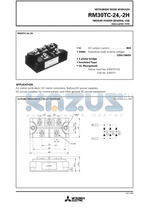 RM30TC-24 datasheet - MEDIUM POWER GENERAL USE INSULATED TYPE