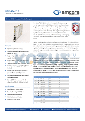 OTP-1DVIR2AR-C3-XX-IC datasheet - DVI / VGA & Stereo Audio