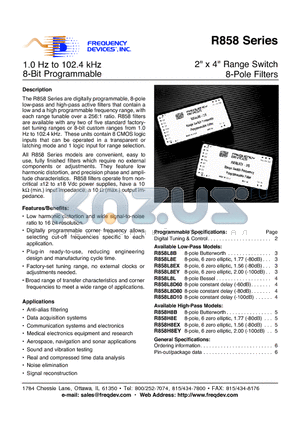 R858 datasheet - 2