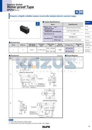 SPVQ4 datasheet - Water-proof Type