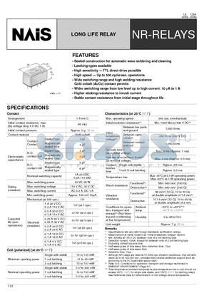 NR-HD-24 datasheet - LONG LIFE RELAY