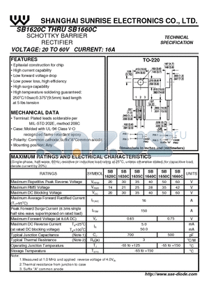 SB1635C datasheet - SCHOTTKY BARRIER RECTIFIER