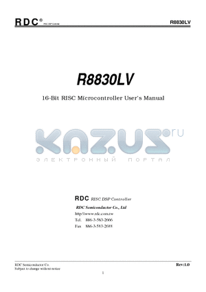 R8830LV datasheet - 16-Bit Microcontroller with 8-bit external data bus