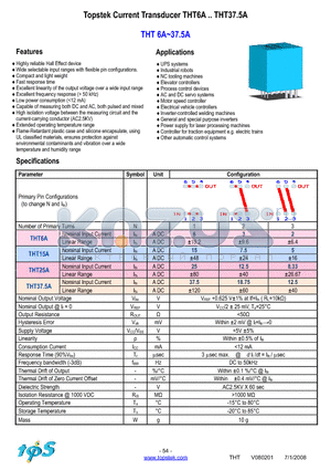 THT25A datasheet - Topstek Current Transducer