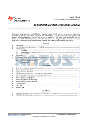 THT-13-457-10 datasheet - TPS62090EVM-063 Evaluation Module