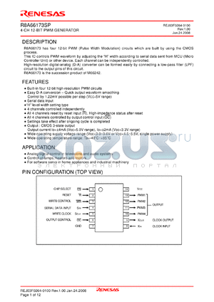 R8A66173SP datasheet - 4-CH 12-BIT PWM GENERATOR