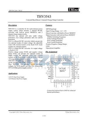 THV3543 datasheet - 2 channel Buck/Boost 2 channel Charge Pump Controller