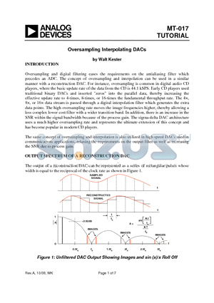 MT-017 datasheet - Oversampling Interpolating DACs